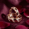 925 Sterling Silver Twist CZ Band Couple Ring