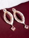 925 Rose Gold Pastel Enamel Marquise CZ Drop Earrings for Women