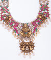 925 Sterling Silver Saanvi Ruby Lakshmi Temple Necklace