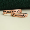 925 Sterling Silver Kiss You Engraved Italian Couple Ring