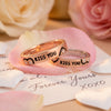 925 Sterling Silver Kiss You Engraved Italian Couple Ring