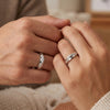 925 Silver CZ Twist Design Party Wear Couple Rings