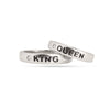 925 Sterling Silver KING QUEEN Couple Ring