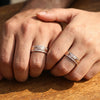 925 Sterling Silver CZ Band Couple Ring