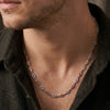 925 Silver Two-Tone CZ Link Chain for Men