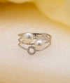 Aamaya Twin Pearl CZ Ring