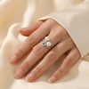 925 Silver Aamaya Twin Pearl CZ Party Wear Ring