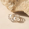 925 Silver Aamaya Twin Pearl CZ Party Wear Ring