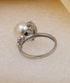Elarisse Glow Pearl Charm Silver Ring