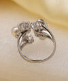Trianelle Gleam Pearl Charm Silver Ring