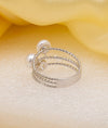Aamaya Twin Pearl CZ Ring