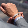 925 Silver Dual-Tone Italian Men`s Silver Bracelet