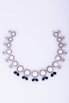 925 Silver Pearl and Blue Sapphire CZ Party Wear Necklace