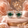 925 Silver Verdant Heart Silver Stud Earrings for Women