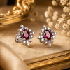 925 Silver Kumudini Ruby CZ Stud Earrings for Women