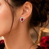 925 Silver Kumudini Ruby CZ Stud Earrings for Women