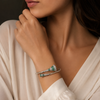 925 Silver Statement Kada with Emerald Green and White CZ Stones