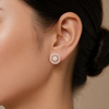 925 Sterling Silver Italian Circle Shaped Earrings for Women