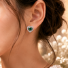 925 Silver Verdant Heart Silver Stud Earrings for Women