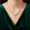 925 Silver Crystal Italian Pendant Chain for Women