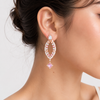 925 Rose Gold Pastel Enamel Marquise CZ Drop Earrings for Women