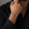 925 Silver Twist Rope Oxidised Men`s Bracelet