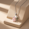 925 Sterling Silver Blush Bloom CZ Pendant Chain