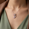 925 Silver Pink Daily Wear Pendant Chain for Women