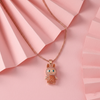 925 Rose Gold CZ Bunny Character Pendant Chain for Women