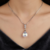 925 Silver Teardrop Crystal Pendant Chain for Women