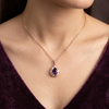 925 Sterling Silver purple Glow Italian Pendant Chain
