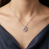 925 Silver Heart and Circle Combo Pendant Chain for Women