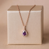925 Sterling Silver purple Glow Italian Pendant Chain