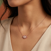 925 Silver Pink Evil Eye Daily Wear Pendant Chain for Women