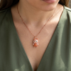 925 Rose Gold CZ Bunny Character Pendant Chain for Women