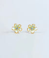 Sakura Glint Floral Gold Plated Silver Studs for women