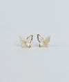 Papillon Brille Butterfly CZ Silver Studs for women