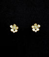 Sakura Glint Floral Gold Plated Silver Studs for women