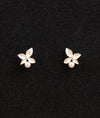 Titli Mukta Butterfly CZ & Pearl Silver Studs