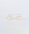 Titli Mukta Butterfly CZ & Pearl Silver Studs
