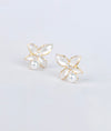 Titli Mukta Butterfly CZ & Pearl Silver Studs