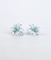 Shweta Floral Enamel & CZ Silver Studs
