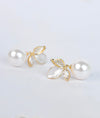 Prasoon Pearl & CZ Silver Studs