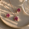 925 Silver Pushpini Rose Italian Women's Pendant Set