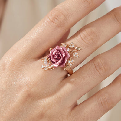 925 Silver Varnika Rose Italian Women's Statement Ring