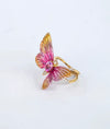 Mayura Enamel Butterfly Gold Plated Silver Ring