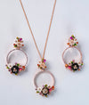 Vasantika Floral Italian Silver Pendant Set