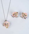 Madhu Rose Quartz & Bee Silver Pendant Set