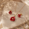 925 Silver Flower Enamel Daily Wear Pendant Set for Women