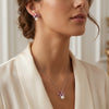 925 Silver Rose Enamel Pendant Set for Women
